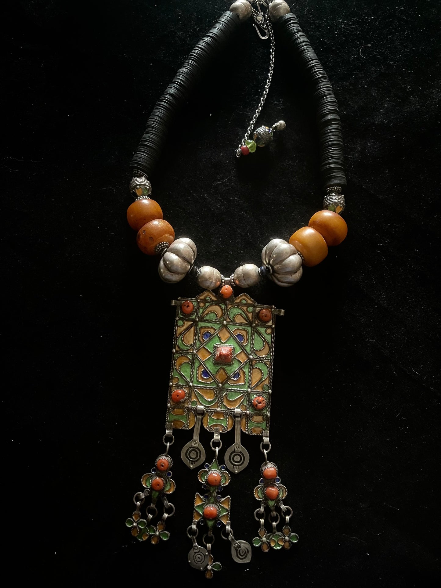 Enamelled Pendant From Tiznit Morocco.