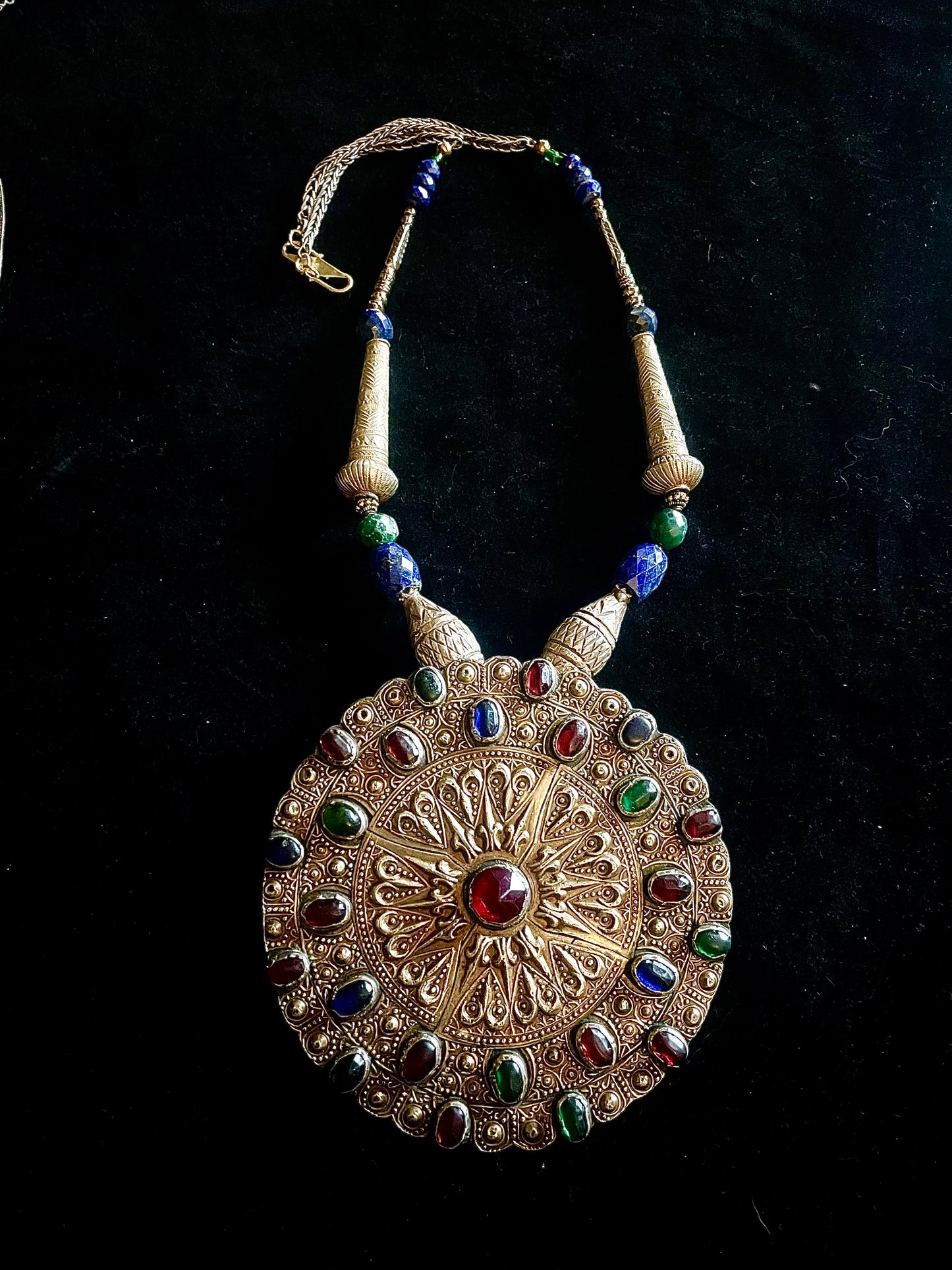 Vintage silver and gold washed Kazakh Guljaka