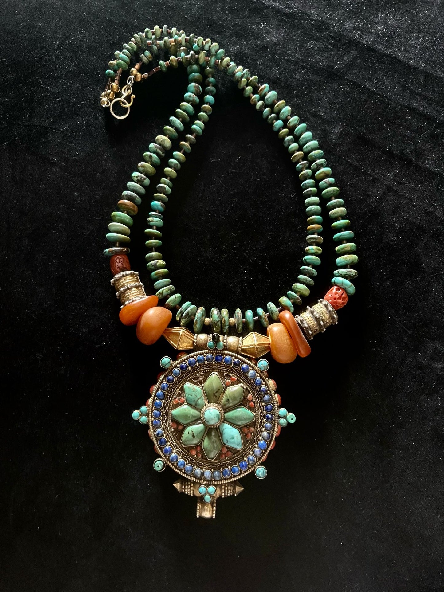 Antique Silver Tibetan Gau Pendant