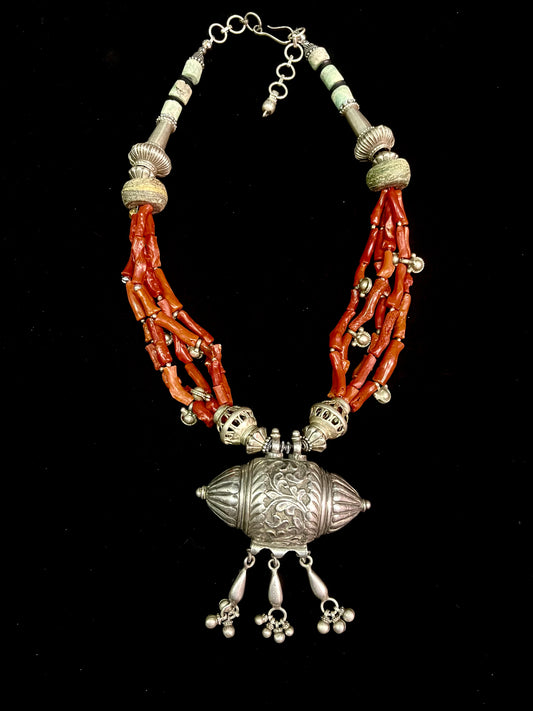 Vintage silver pendant from India