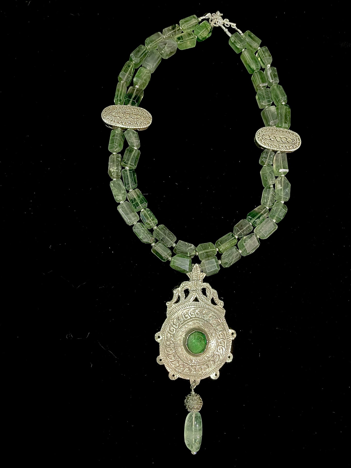 Antique Silver Pendant with Moroccan Headdress