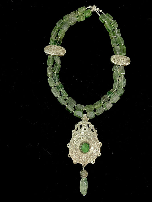 Antique Silver Pendant with Moroccan Headdress