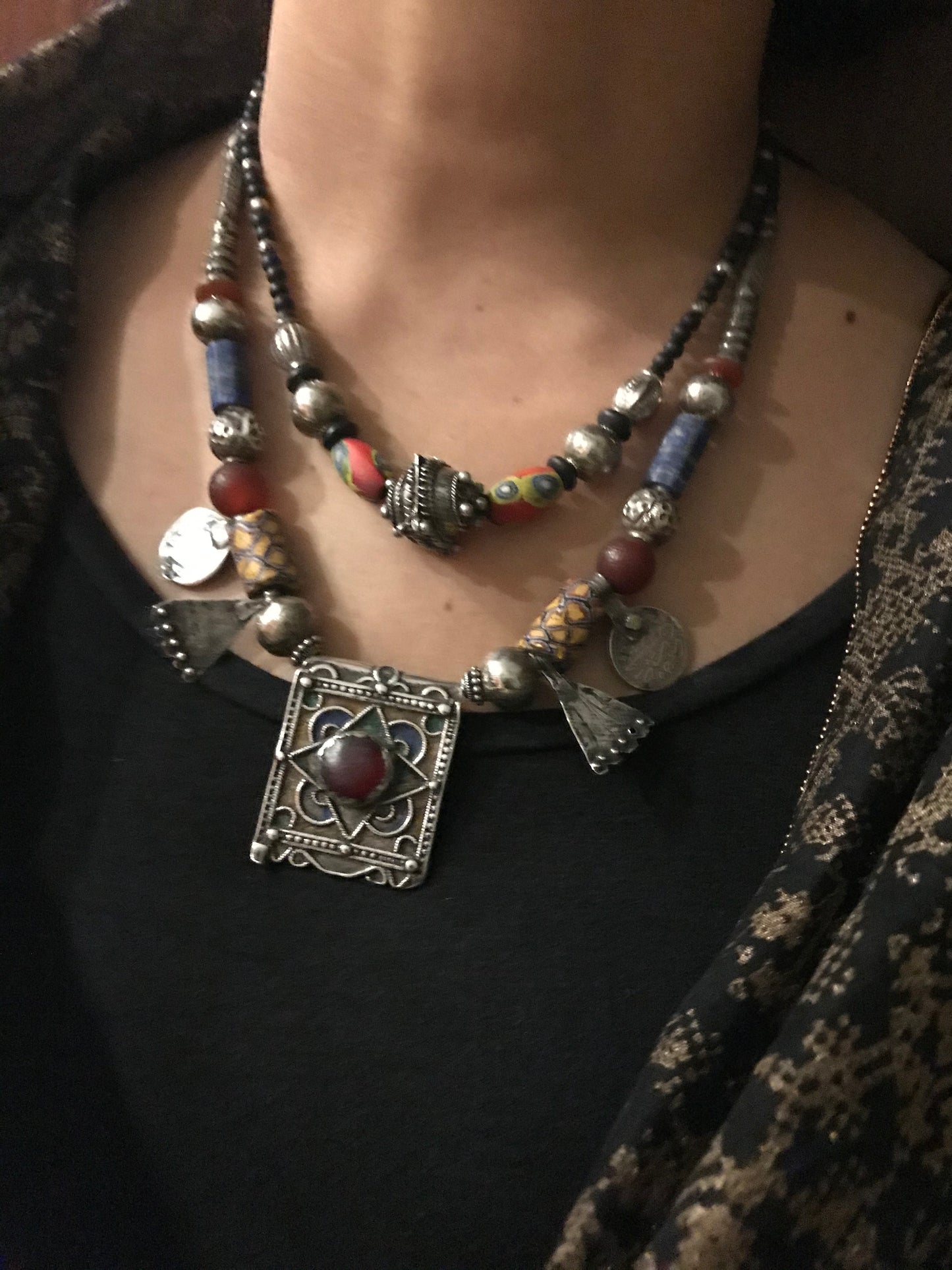 Moroccan Multi amulet Necklace