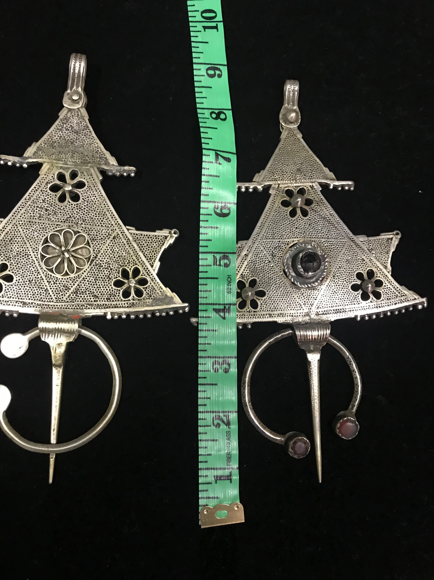 Rare Antique pair of Wormhole Fibulae