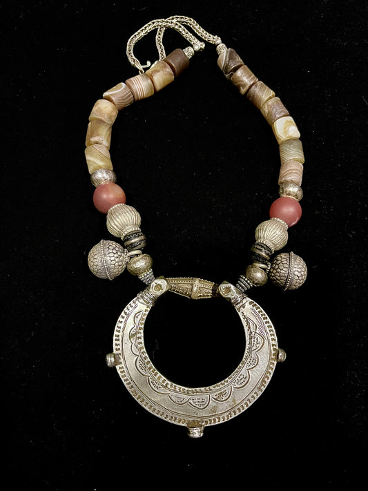 Silver bangle necklace