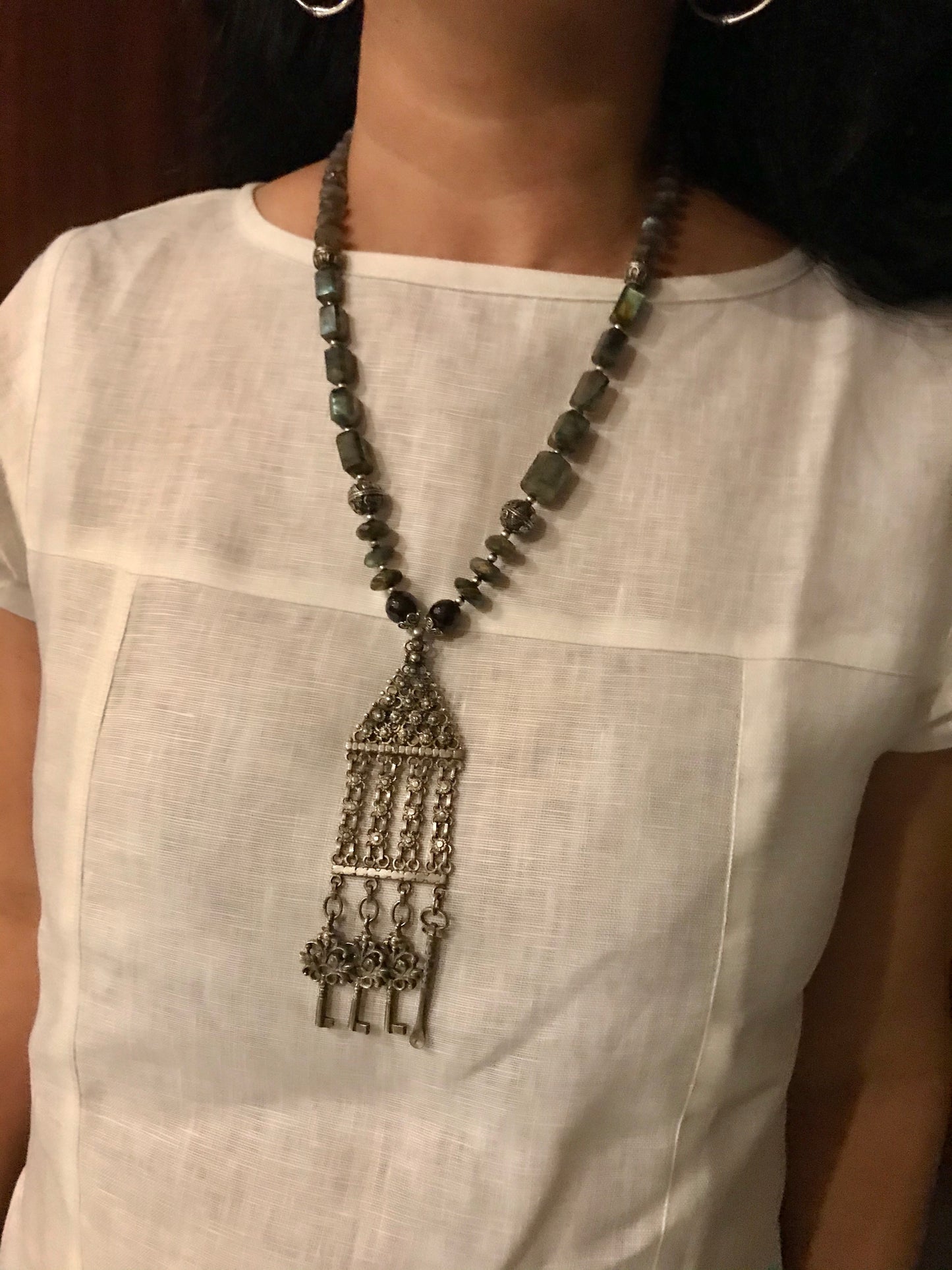 Antique Sri Lankan waist chain necklace
