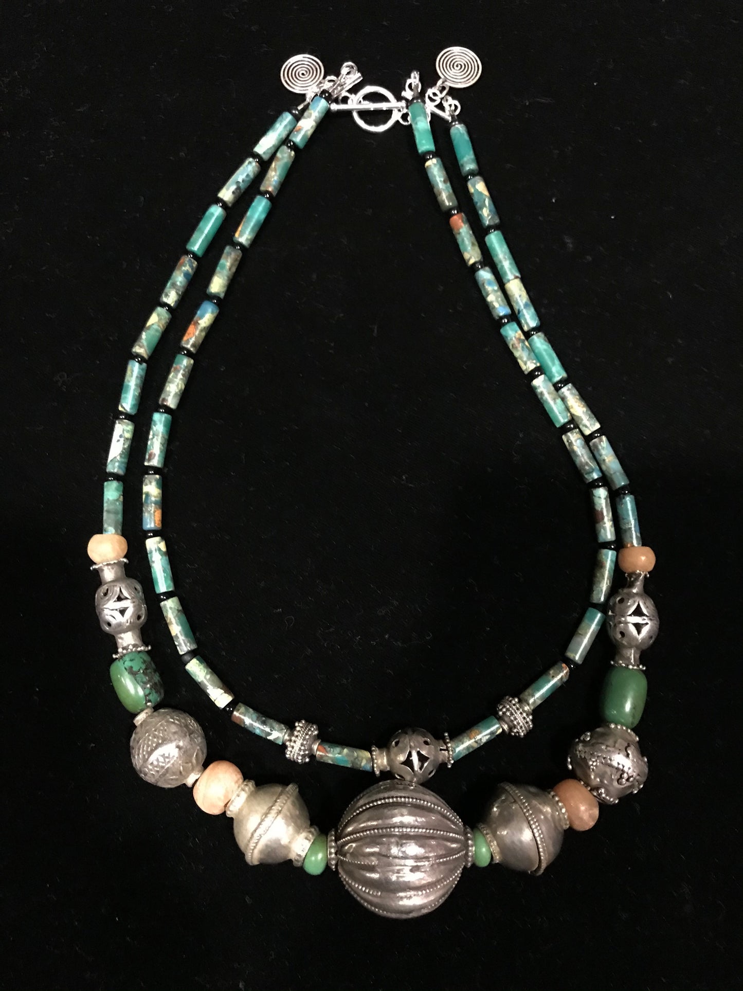 Old Indian Silver beads necklace