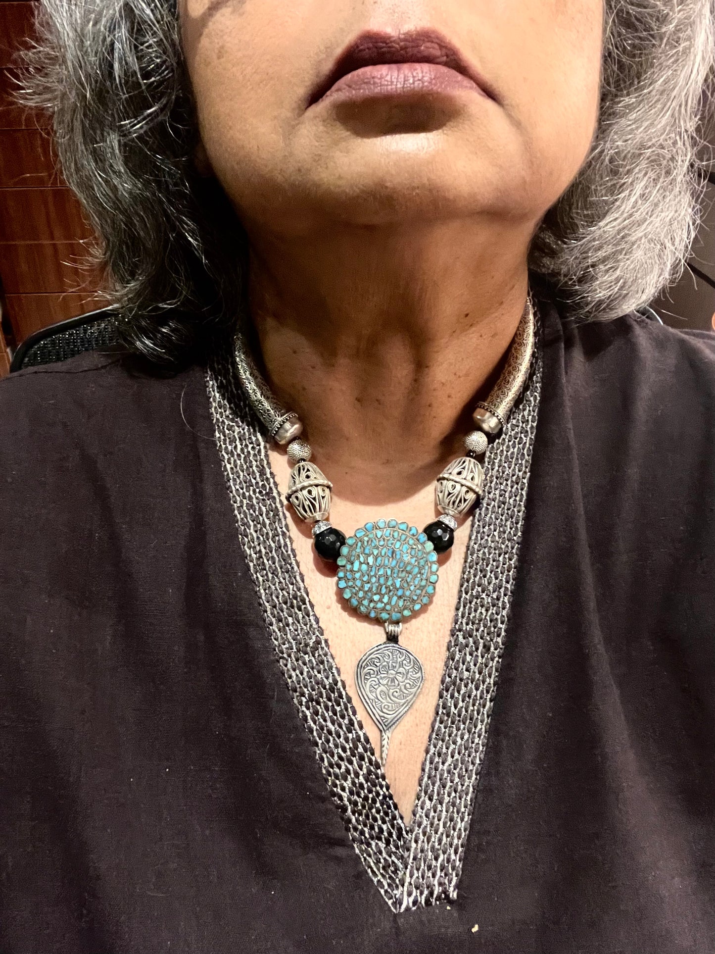Bukhara Belt buckle necklace