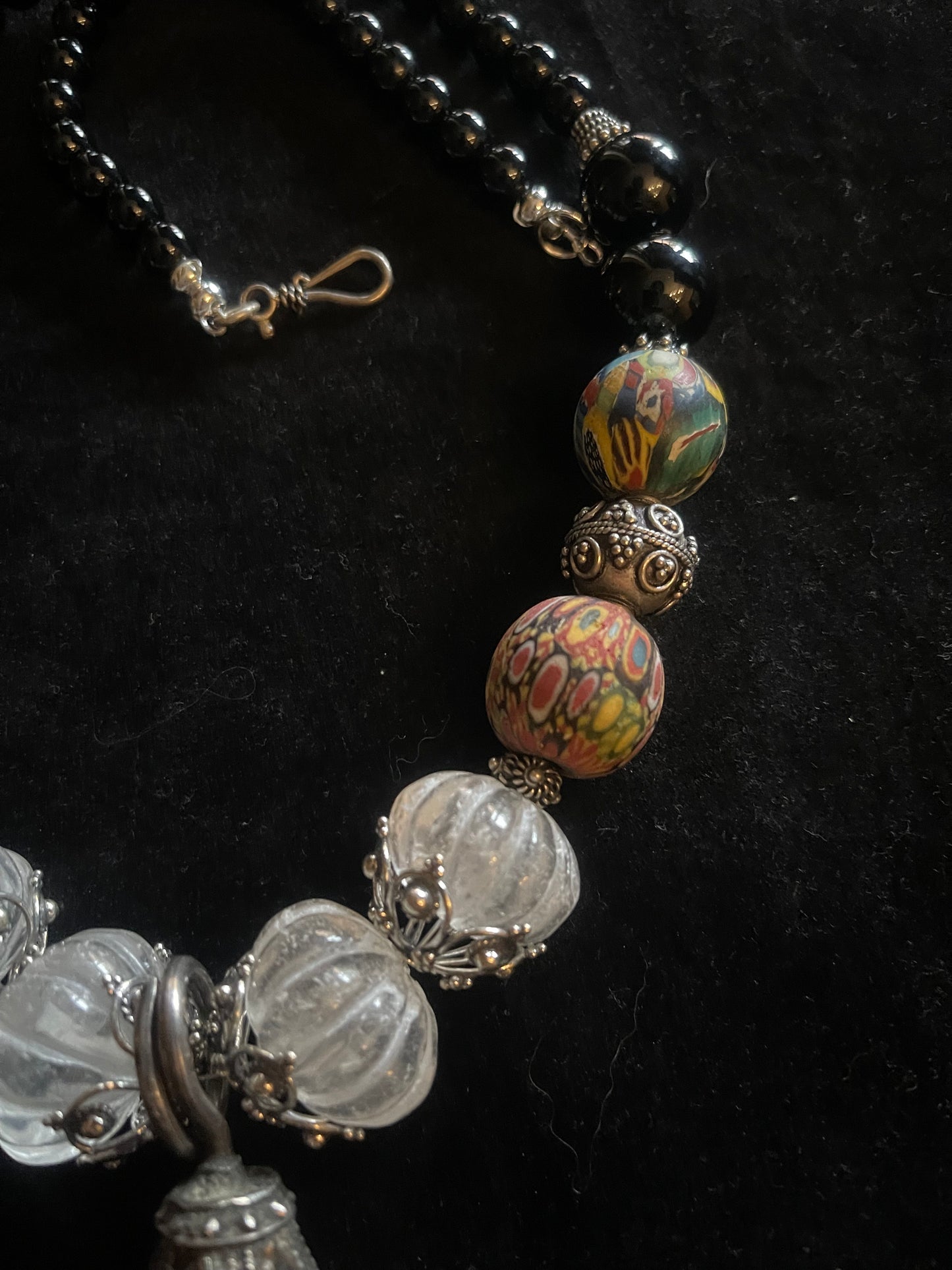 Vintage Omani silver and gold washed earring.