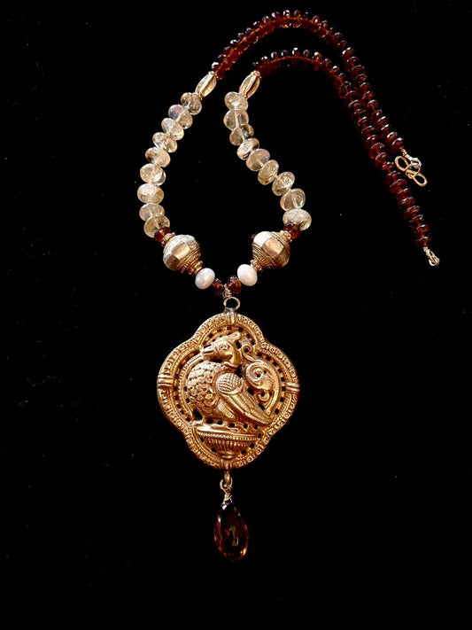 Silver Gold Plated Pendant and Beads from Nadia