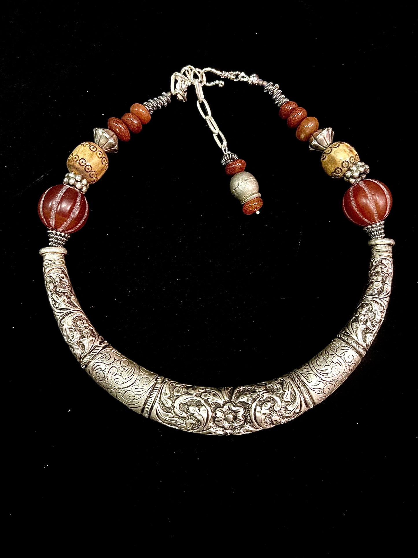 Silver torque necklace from Rajasthan India