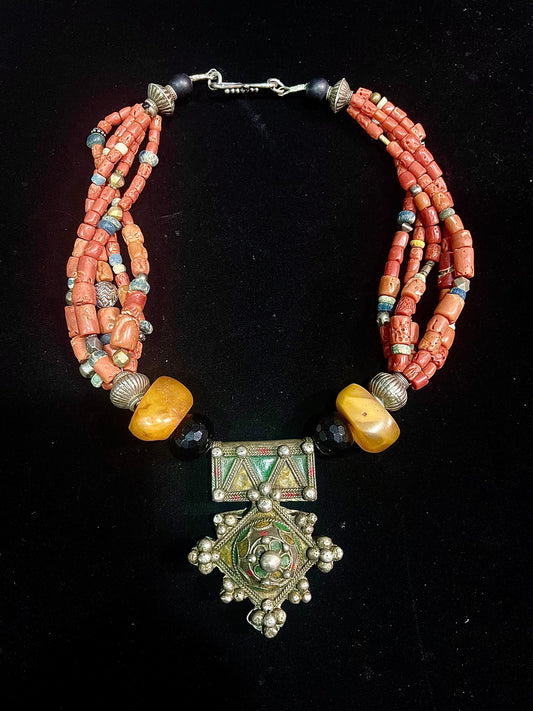 Antique enamelked Croix du Sud necklace