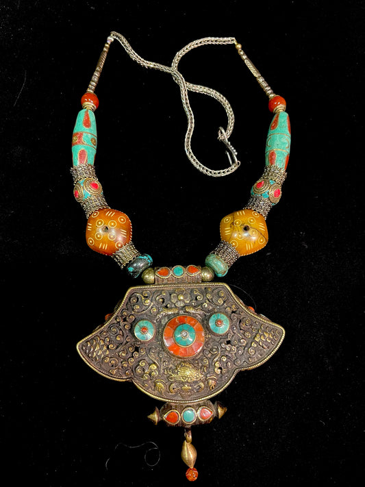 Antique Copper Tibetan Gau Box Pendant