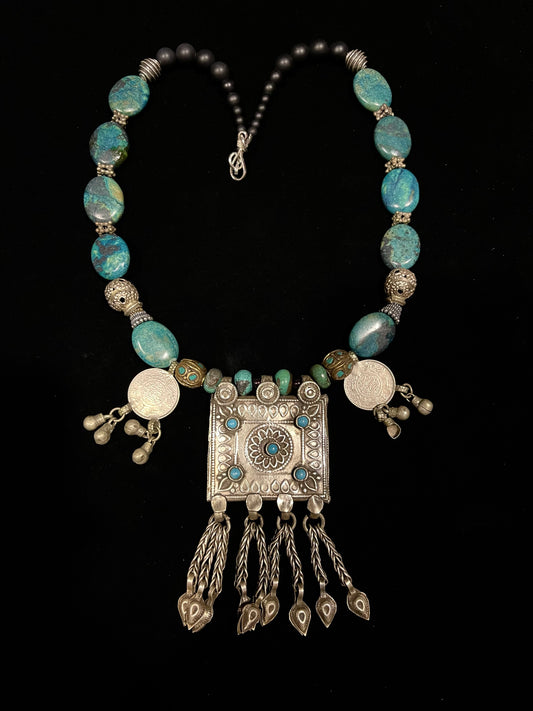 Afghan turquoise necklace