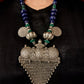 Indian Silver pendant with lapis and malachite
