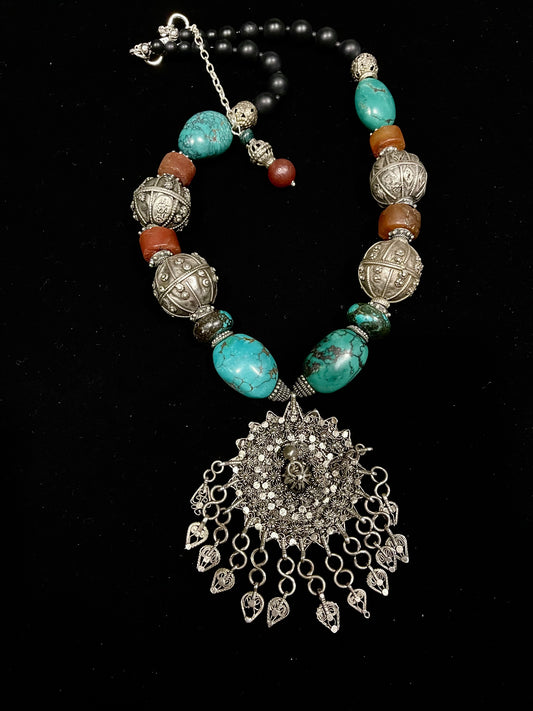 Yemeni pendant and turquoise
