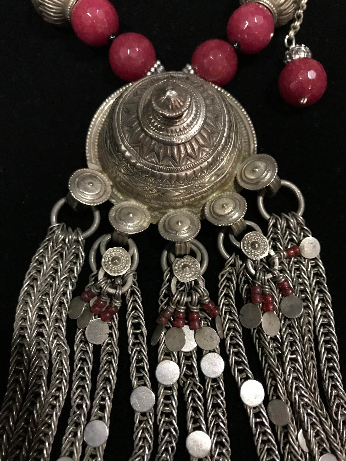 Vintage Afghan Coat button necklace