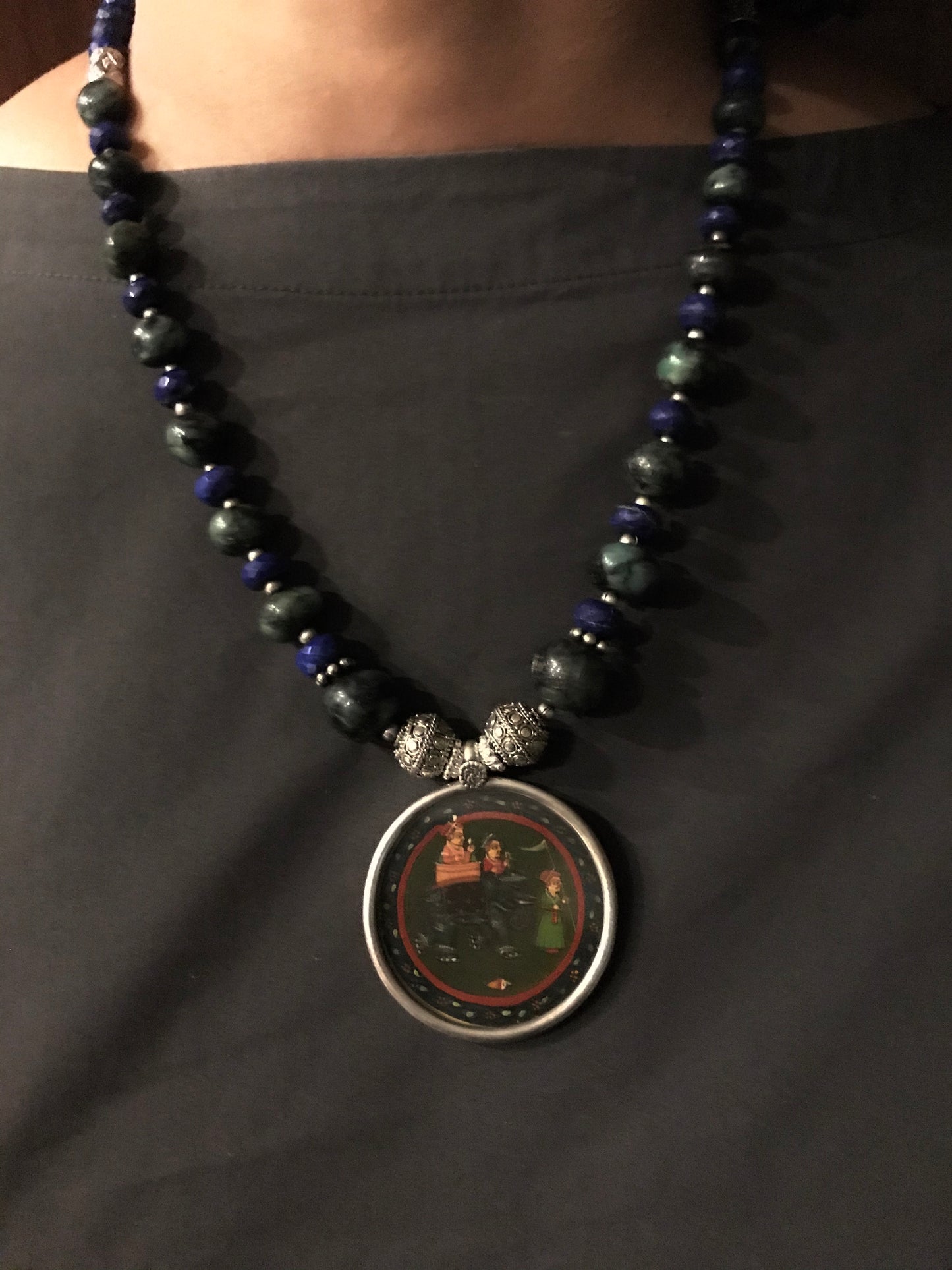 Indian miniature pendant necklace