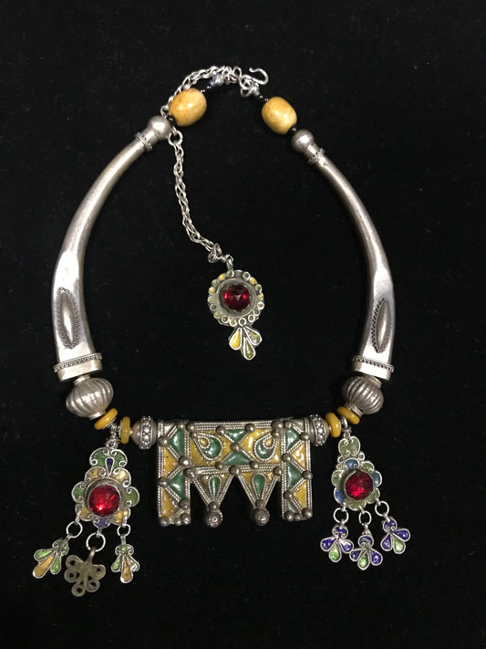 Rare antique Moroccan pendant necklace from the Souss region