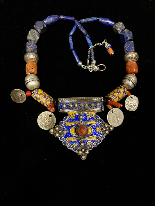Enamel Moroccan pendant from Tiznit