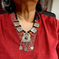Silver and copper Tuareg amulet necklace