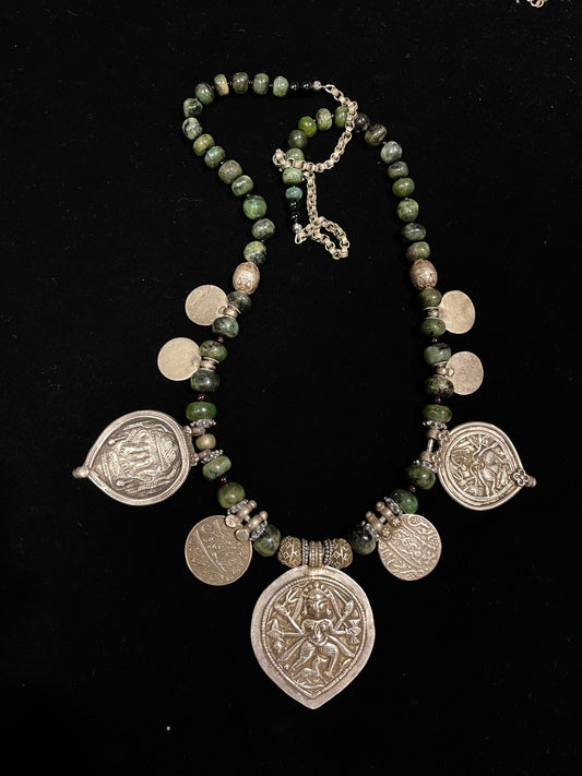 Antique Indian amulet necklace