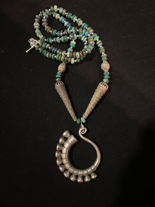 Antique Miao earring necklace