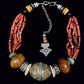 Antique Tagmout bead and coral necklace