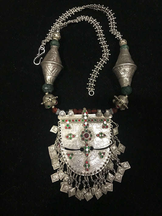 Silver Afghan Pendant necklace
