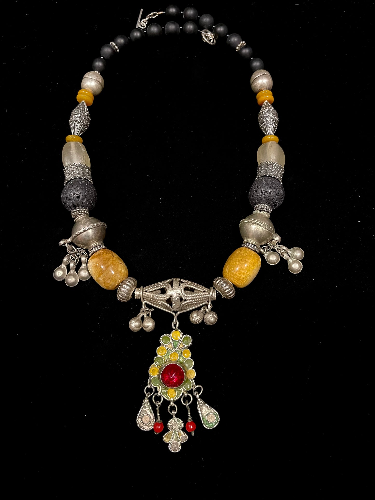 Classic necklace with Moroccan and afghan pendants