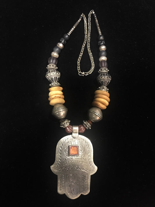 Moroccan Vintage Khamsa Necklace